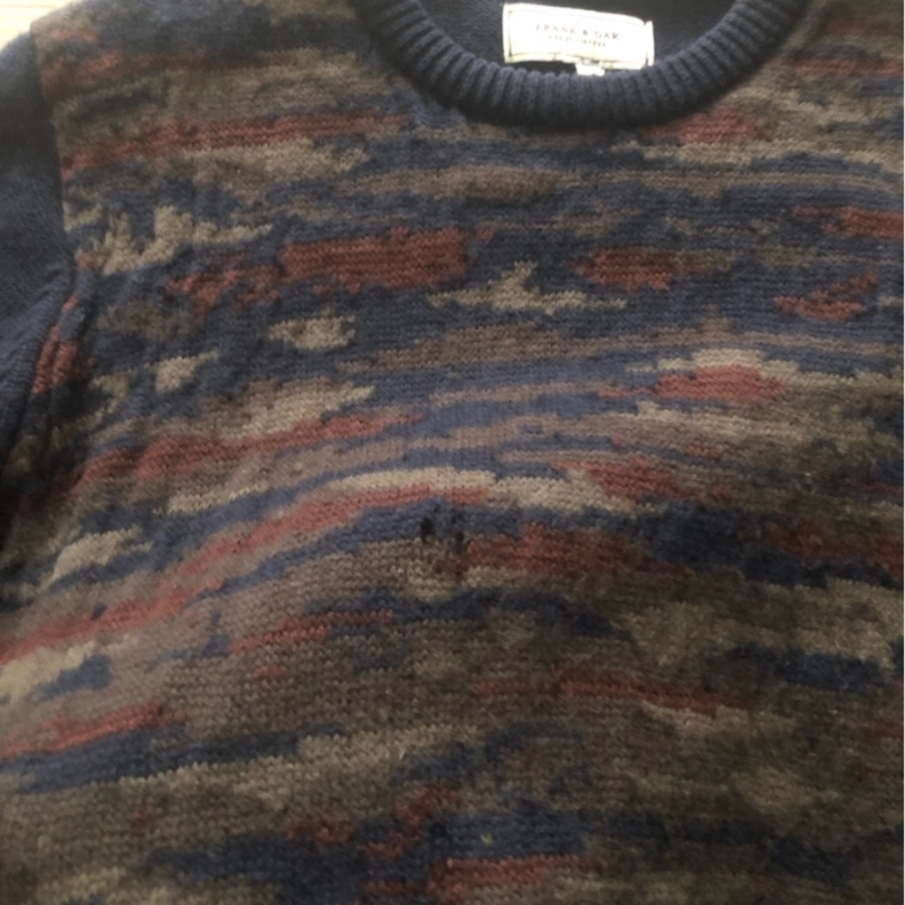 MASSIVE $10 SALE Frank & Oak 100% Wool Multitone Crewneck Sweater - Picture 5 of 12